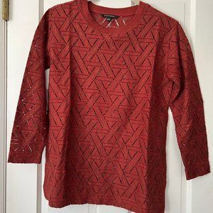 Banana Republic Terracotta Geometric Lace Top